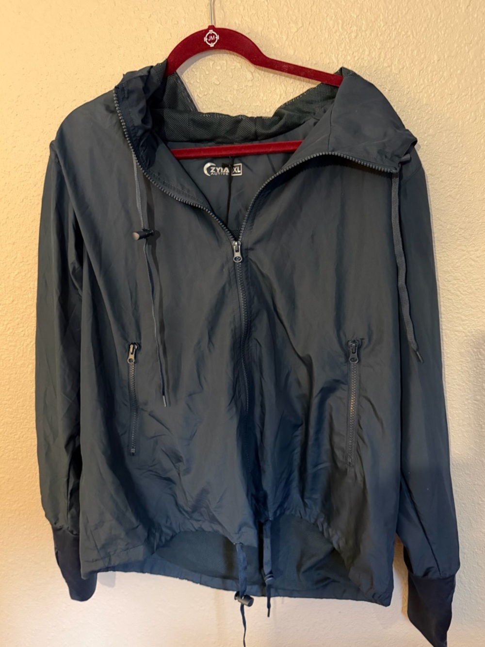 Zyia active NWT Dark Navy Lightweight Hooded Windbreaker Jacket